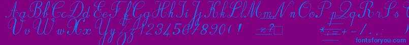 Bvronit2-Schriftart – Blaue Schriften auf violettem Hintergrund