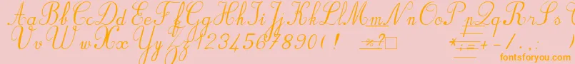 Bvronit2-Schriftart – Orangefarbene Schriften auf rosa Hintergrund