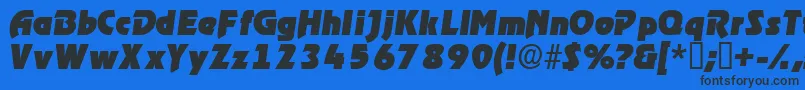 ThimbadisplaysskItalic Font – Black Fonts on Blue Background