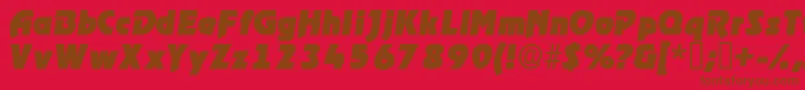 Police ThimbadisplaysskItalic – polices brunes sur fond rouge