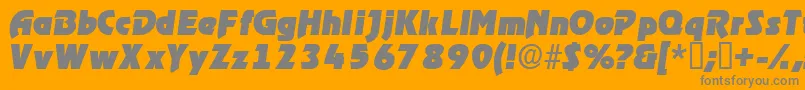 Czcionka ThimbadisplaysskItalic – szare czcionki na pomarańczowym tle