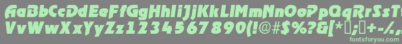 ThimbadisplaysskItalic-Schriftart – Grüne Schriften auf grauem Hintergrund