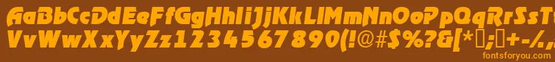 ThimbadisplaysskItalic Font – Orange Fonts on Brown Background