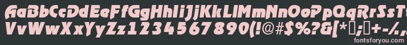 Шрифт ThimbadisplaysskItalic – розовые шрифты на чёрном фоне