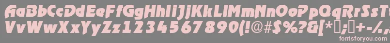 ThimbadisplaysskItalic-Schriftart – Rosa Schriften auf grauem Hintergrund