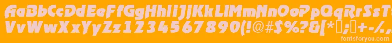 fuente ThimbadisplaysskItalic – Fuentes Rosadas Sobre Fondo Naranja