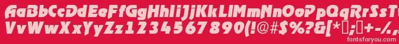 Czcionka ThimbadisplaysskItalic – różowe czcionki na czerwonym tle
