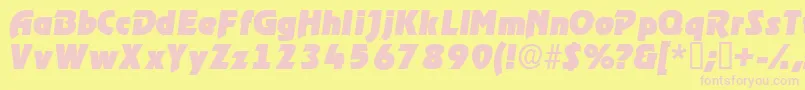 ThimbadisplaysskItalic Font – Pink Fonts on Yellow Background