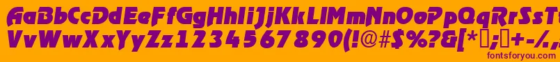 ThimbadisplaysskItalic-Schriftart – Violette Schriften auf orangefarbenem Hintergrund