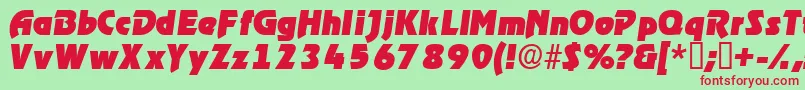 ThimbadisplaysskItalic Font – Red Fonts on Green Background
