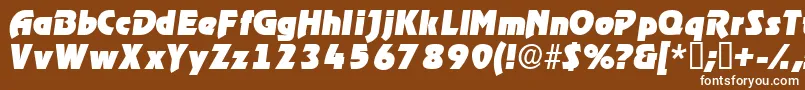 フォントThimbadisplaysskItalic – 茶色の背景に白い文字