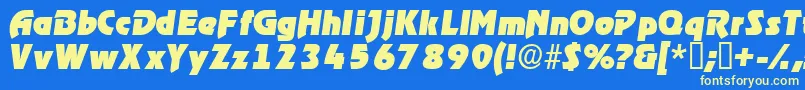 ThimbadisplaysskItalic Font – Yellow Fonts on Blue Background