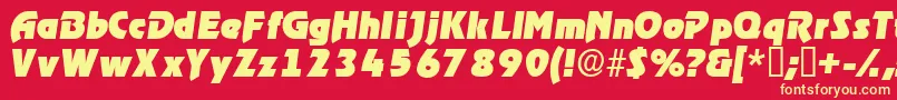 ThimbadisplaysskItalic Font – Yellow Fonts on Red Background