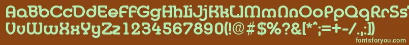 Desireebeckermedium-fontti – vihreät fontit ruskealla taustalla