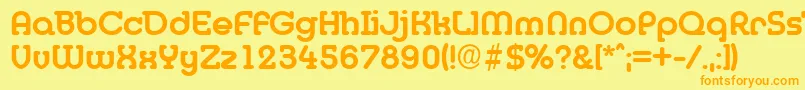 Więcej informacji o czcionce Desireebeckermedium Czcionka Desireebeckermedium – pomarańczowe czcionki na żółtym tle