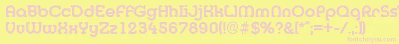 Desireebeckermedium-fontti – vaaleanpunaiset fontit keltaisella taustalla