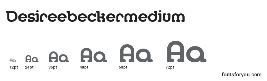 Размеры шрифта Desireebeckermedium