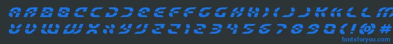 Starfighterboldtitleital Font – Blue Fonts on Black Background