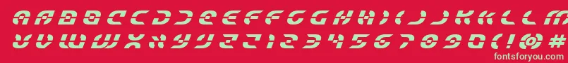 Starfighterboldtitleital Font – Green Fonts on Red Background