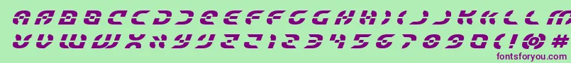 Starfighterboldtitleital Font – Purple Fonts on Green Background
