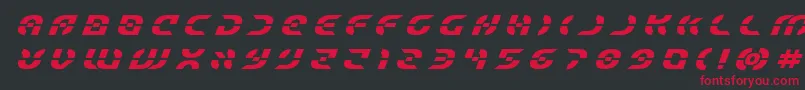 Starfighterboldtitleital-Schriftart – Rote Schriften auf schwarzem Hintergrund