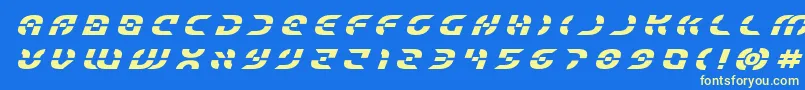 Starfighterboldtitleital Font – Yellow Fonts on Blue Background