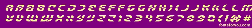 Starfighterboldtitleital Font – Yellow Fonts on Purple Background