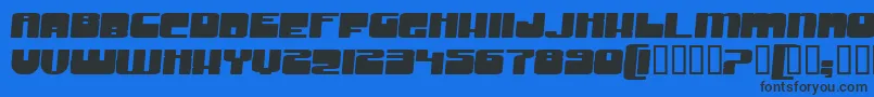 Czcionka GrooveMachineExpandedBold – czarne czcionki na niebieskim tle