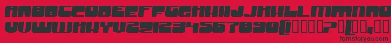 GrooveMachineExpandedBold-Schriftart – Schwarze Schriften auf rotem Hintergrund