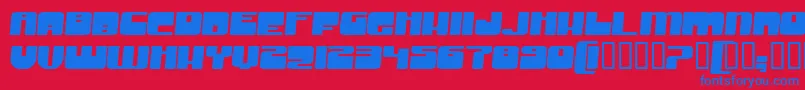 Czcionka GrooveMachineExpandedBold – niebieskie czcionki na czerwonym tle