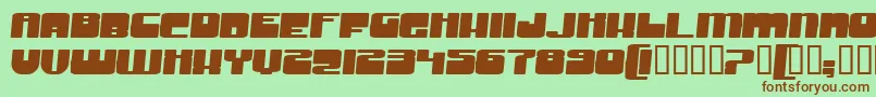 フォントGrooveMachineExpandedBold – 緑の背景に茶色のフォント