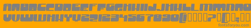 GrooveMachineExpandedBold-fontti – harmaat kirjasimet oranssilla taustalla