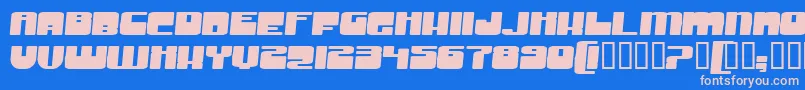 GrooveMachineExpandedBold-fontti – vaaleanpunaiset fontit sinisellä taustalla