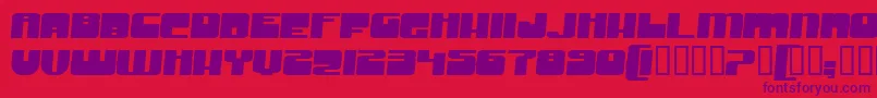 Czcionka GrooveMachineExpandedBold – fioletowe czcionki na czerwonym tle