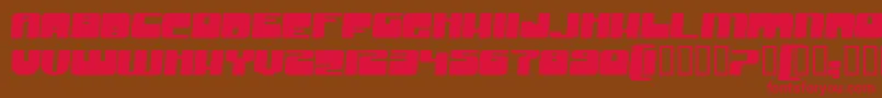 Czcionka GrooveMachineExpandedBold – czerwone czcionki na brązowym tle