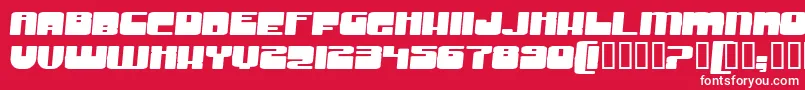 Fonte GrooveMachineExpandedBold – fontes brancas em um fundo vermelho