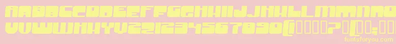 Fonte GrooveMachineExpandedBold – fontes amarelas em um fundo rosa