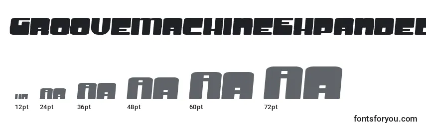 GrooveMachineExpandedBold Font Sizes