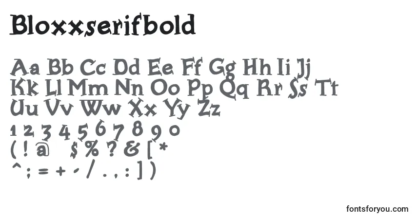 A fonte Bloxxserifbold – alfabeto, números, caracteres especiais