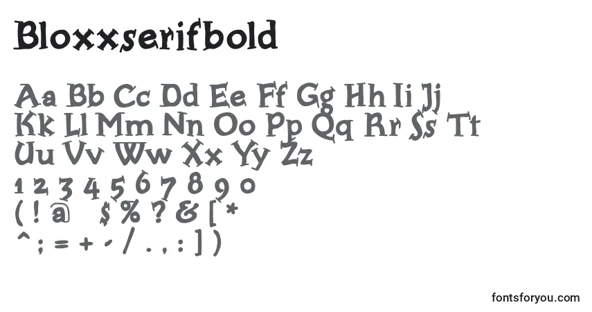 Bloxxserifbold-fontti – aakkoset, numerot, erikoismerkit