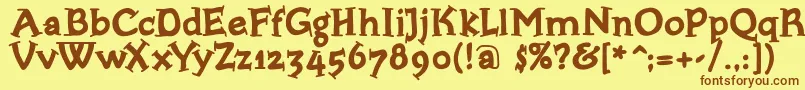 Bloxxserifbold Font – Brown Fonts on Yellow Background