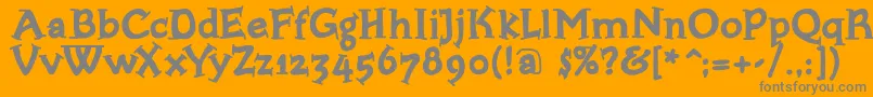 Weitere Informationen zur Bloxxserifbold-Schriftart Bloxxserifbold-Schriftart – Graue Schriften auf orangefarbenem Hintergrund