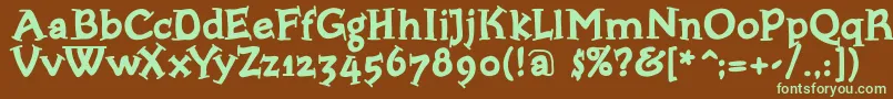 Bloxxserifbold Font – Green Fonts on Brown Background