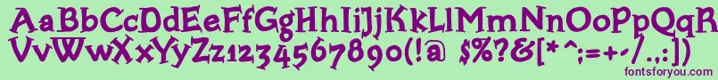 Bloxxserifbold Font – Purple Fonts on Green Background