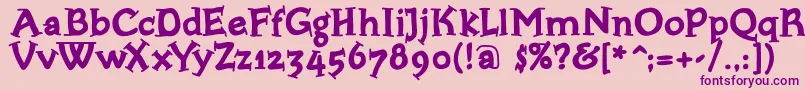 Fonte Bloxxserifbold – fontes roxas em um fundo rosa