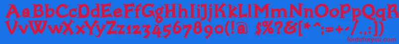 Bloxxserifbold-fontti – punaiset fontit sinisellä taustalla