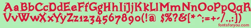 Bloxxserifbold Font – Red Fonts on Green Background