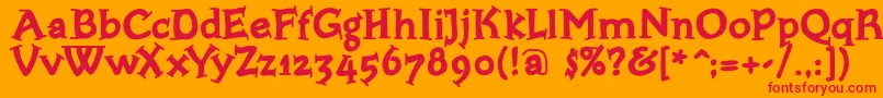 フォントBloxxserifbold – オレンジの背景に赤い文字