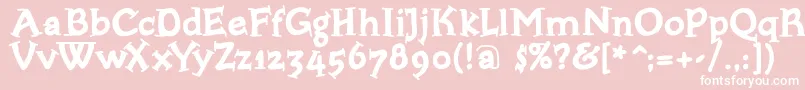Bloxxserifbold-Schriftart – Weiße Schriften auf rosa Hintergrund