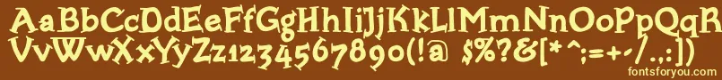 Bloxxserifbold Font – Yellow Fonts on Brown Background